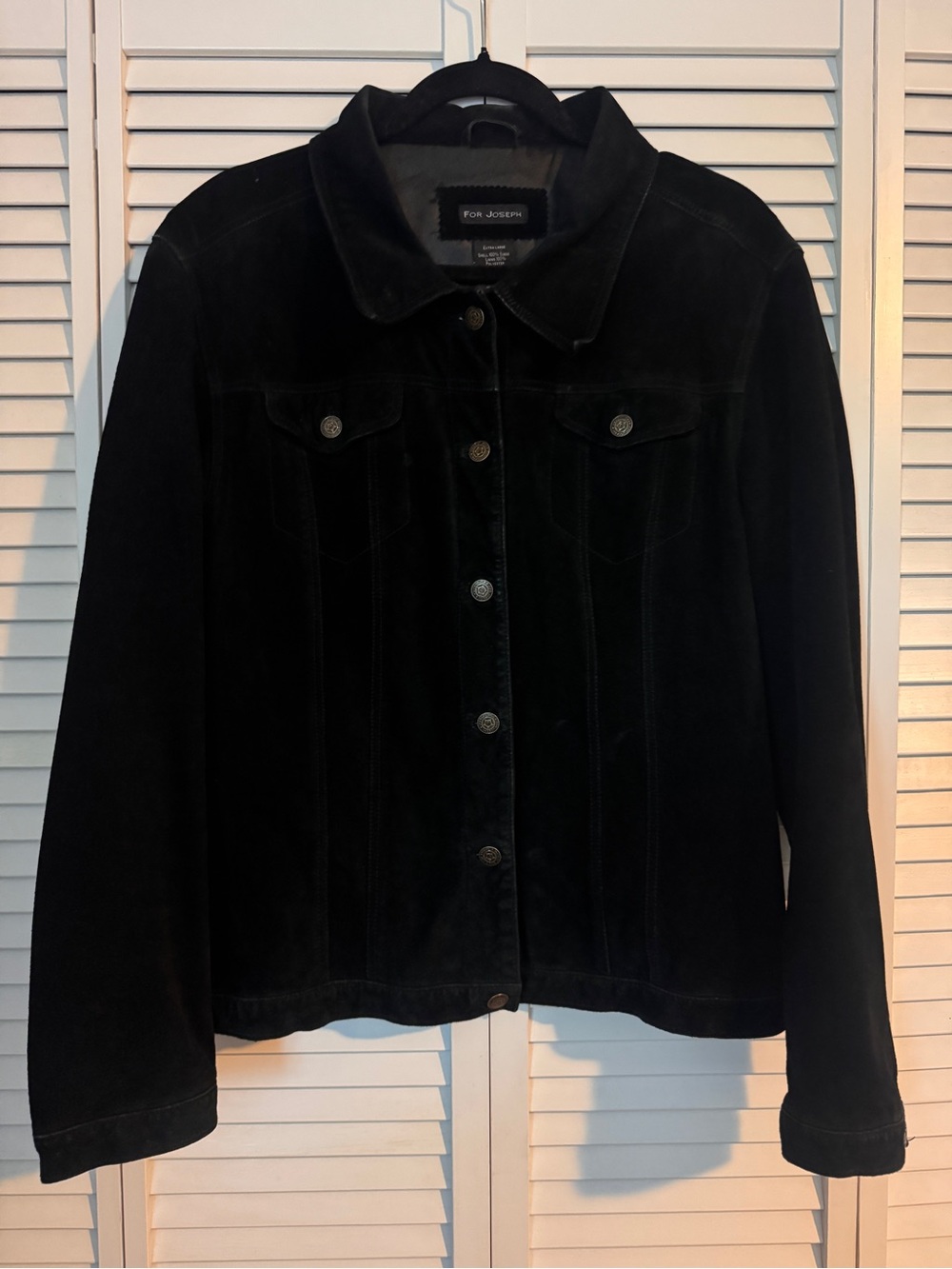 For Joseph Vintage Black Suede Button-Front Jacket